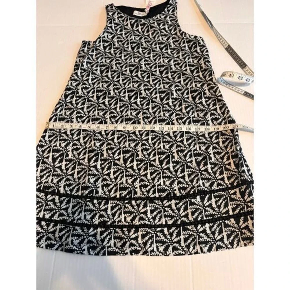 Vineyard Vines Women's Sleeveless Black & White‎ Print A-Line Dress Tiered Hem